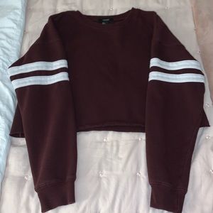 Forever 21 burgundy cropped sweatshirt size large